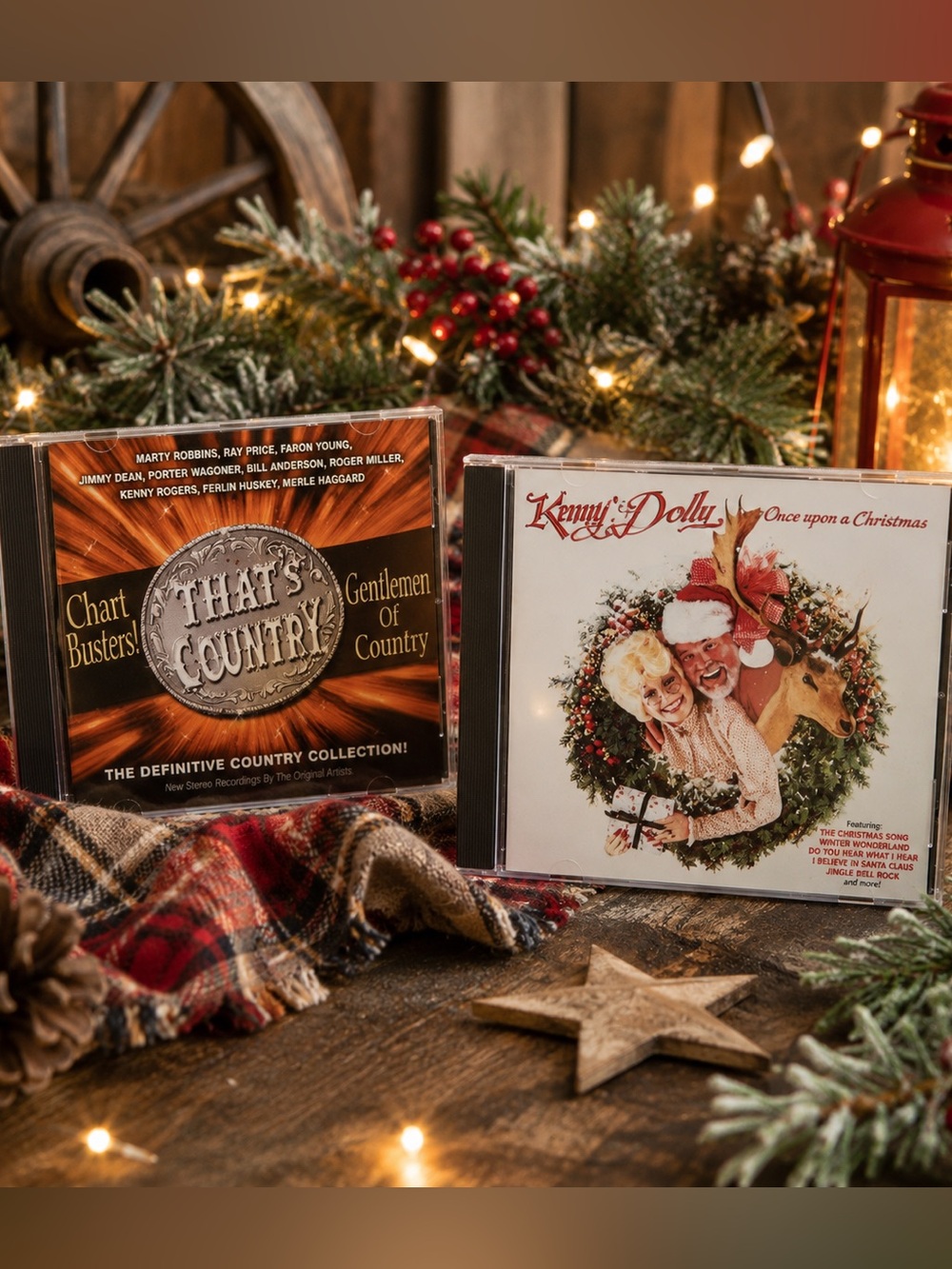 Kenny Rogers Dolly Parton Once Upon a Christmas + Gentlemen of Country CD Lot